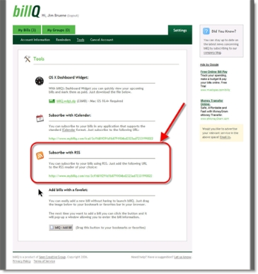 billQ Uses Account-Specific RSS Feeds for Bill Payment notices - Finovate